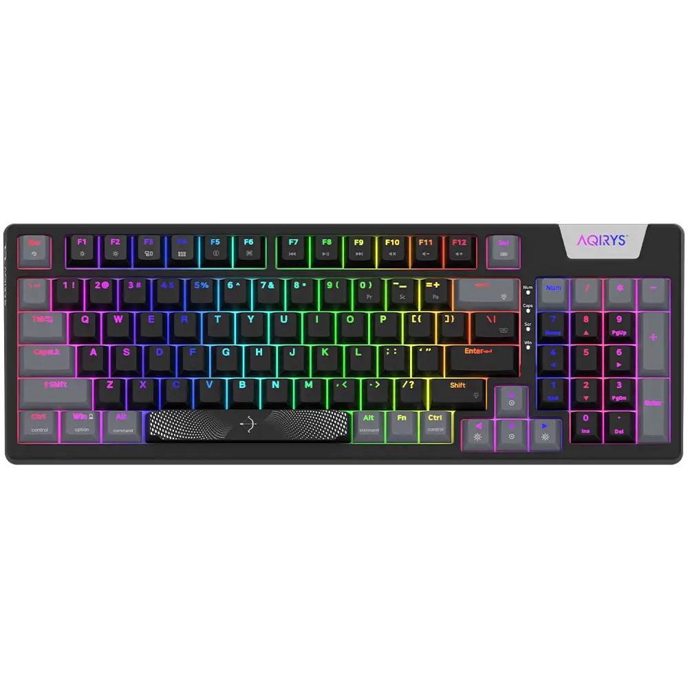 Tastatură mecanică de gaming AQIRYS Adara cu switch-uri lubrifiate și design silențios.